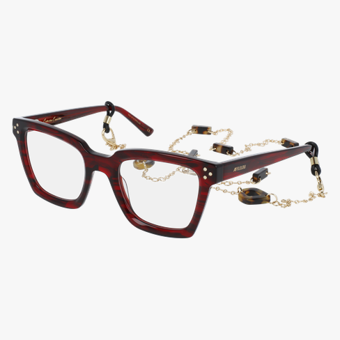 Lunettes de vue femme CARACTÈRES MYSTERIEUSE rouge marbré