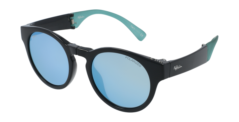 LUNETTES DE SOLEIL femme SLALOM noir/turquoise - vue de 3/4