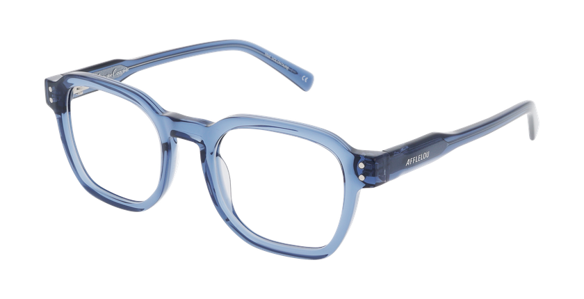 Lunettes de vue homme CARACTÈRES VOLONTAIRE bleu/violet - Vue de face