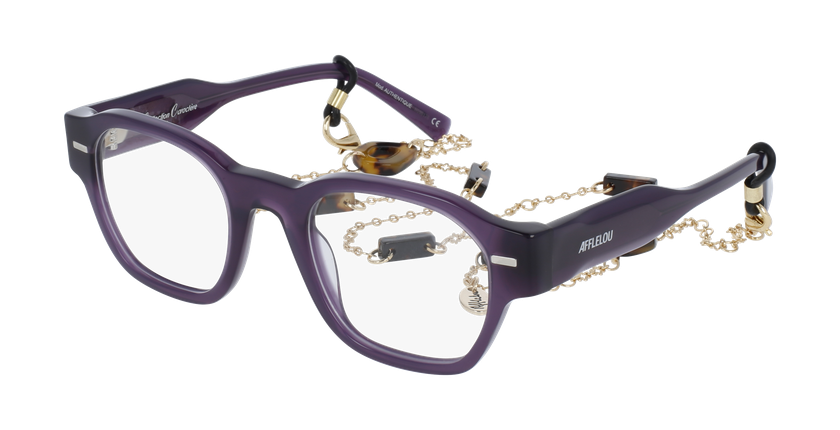 Lunettes de vue femme CARACTÈRES AUTHENTIQUE violet - Vue de face