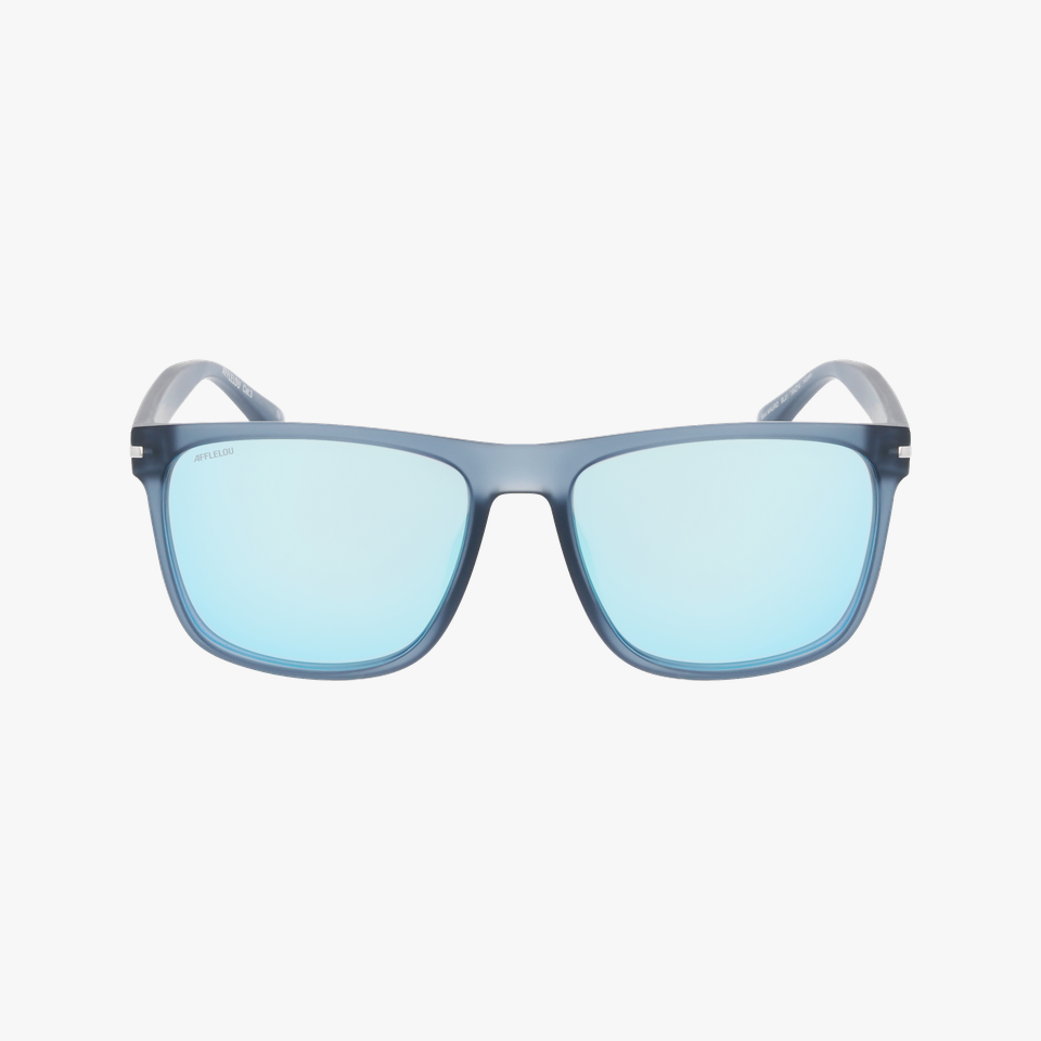 Lunettes de soleil homme MAURO bleu/bleu foncé mat - Vue de face