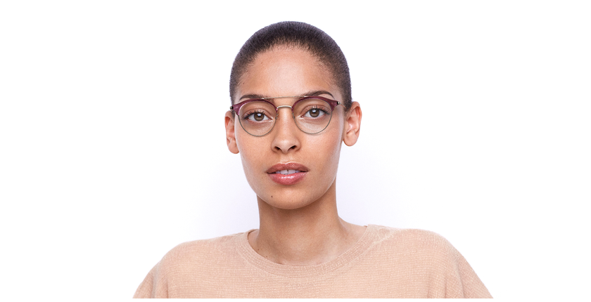 Lunettes de vue femme MAGIC 199 rose/dorée - Vue de face
