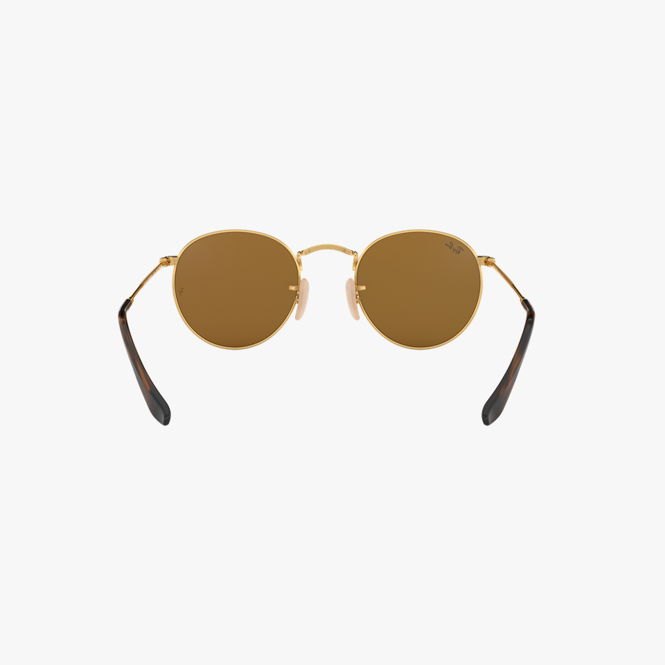 Lunettes de soleil homme ROUND METAL 0RB3447N dorée - Vue de face