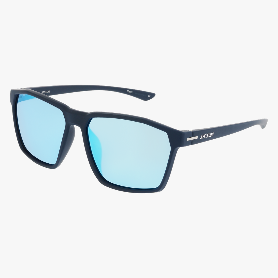 Lunettes de soleil homme DINO bleu/bleu foncé mat - Vue de face