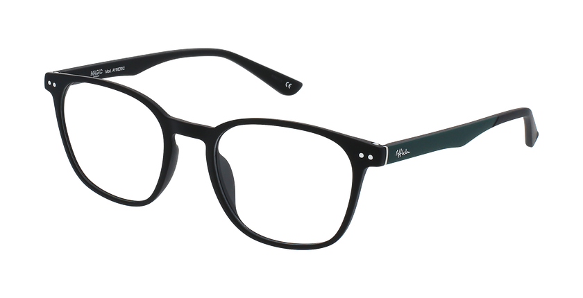 Lunettes de vue homme AYMERIC noir/vert - Vue de face