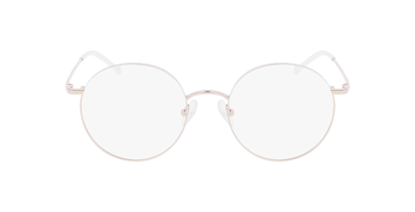 Lunettes de vue femme EMIE blanc/dorée - Vue de face
