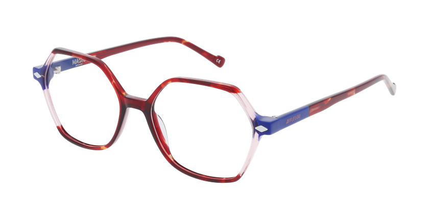 Lunettes de vue femme MAGIC279 écaille/rouge - Vue de face