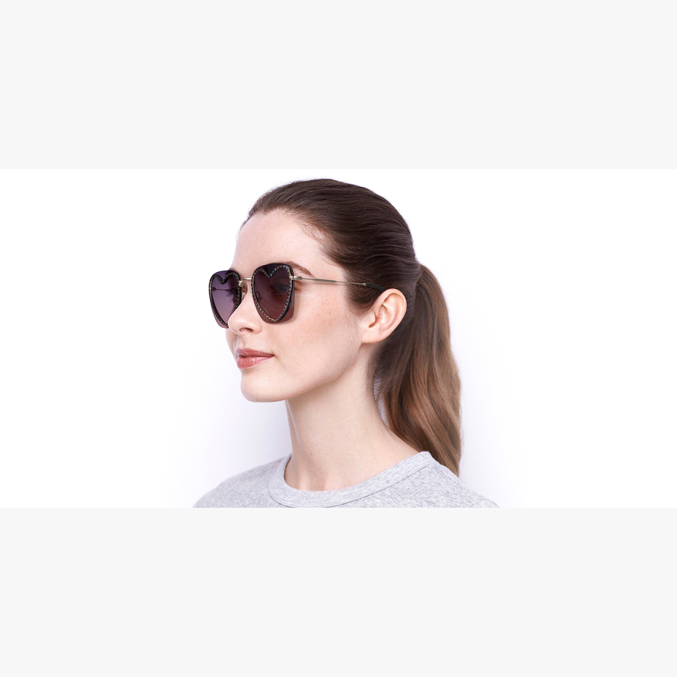 Lunettes de soleil femme MARC493S dorée - Vue de face