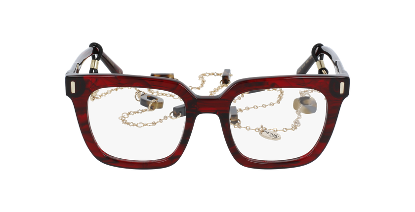 Lunettes de vue femme CARACTÈRES REVEUSE rouge marbré - Vue de face
