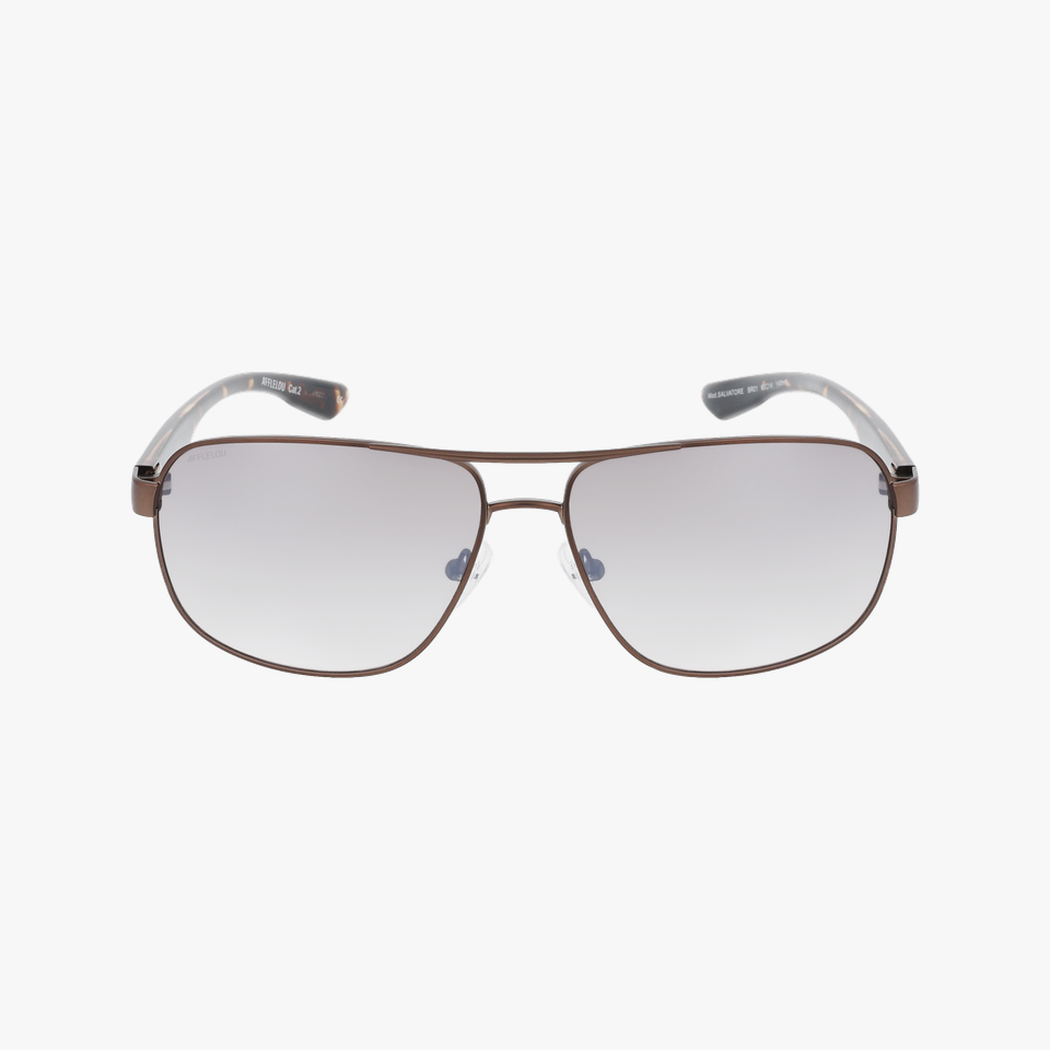 Lunettes de soleil homme SALVATORE marron - Vue de face