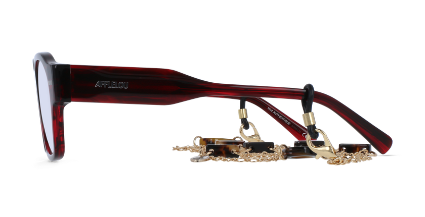 Lunettes de vue femme CARACTÈRES AUTHENTIQUE rouge marbré - Vue de face