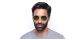 LUNETTES DE SOLEIL L251S argenté/vert - Vue de face