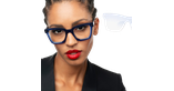 Lunettes de vue femme CARACTÈRES MYSTERIEUSE bleu/violet - Vue de face