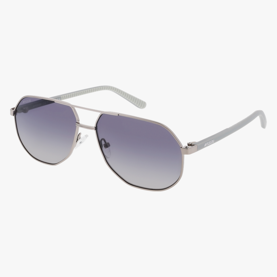 Lunettes de soleil homme WESTON POLARIZED argenté - Vue de face