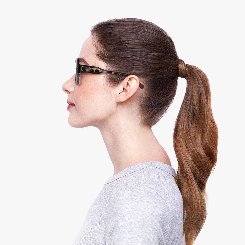 Lunettes de soleil femme PRECIEUSE vert/écaille - Vue de face