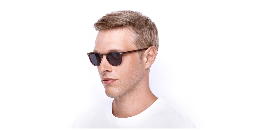 Lunettes de vue FORTY solaire Bordeaux +2.00 rouge - Vue de 3/4