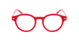 Lunettes de vue femme CARACTÈRES DISCRÈTE rouge/rose - Vue de face