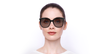 LUNETTES DE SOLEIL femme LO706S noir - Vue de face