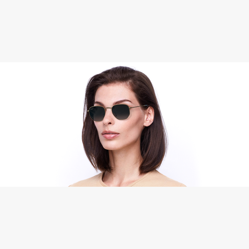 Lunettes de soleil 0RB3548N dorée - Vue de 3/4