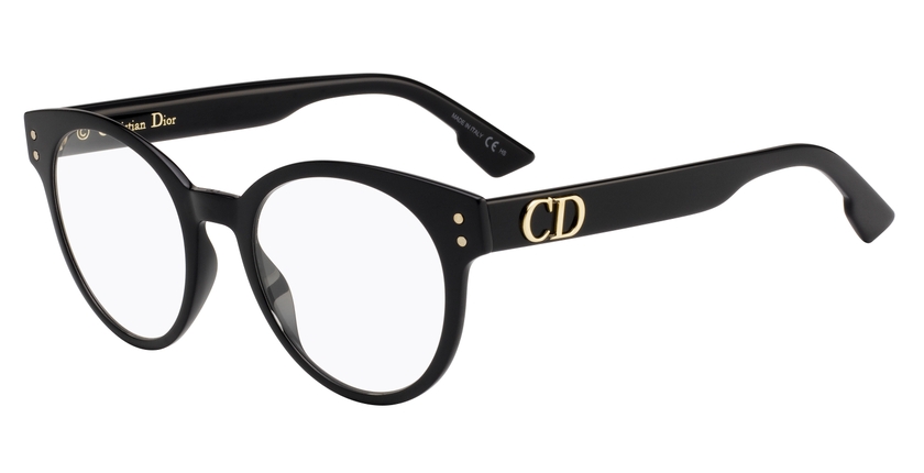 Lunettes de vue femme DIORCD3 noir/bleu - Vue de 3/4