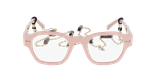 Lunettes de vue femme CARACTÈRES AUTHENTIQUE rose/dorée - Vue de face