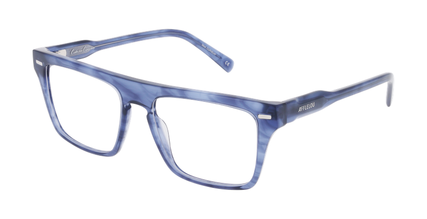 Lunettes de vue homme CARACTÈRES CURIEUX bleu/bleu cristal - Vue de face