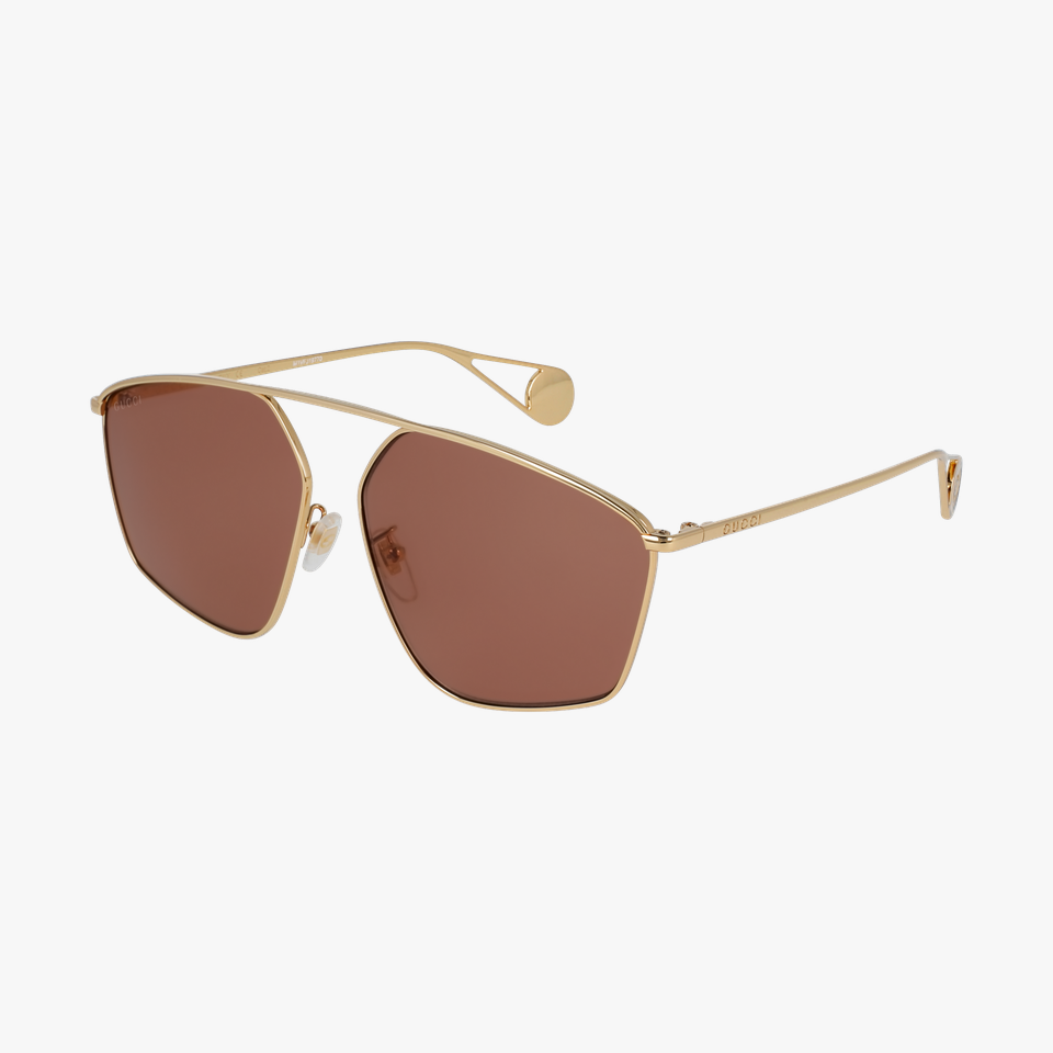 Lunettes de soleil femme GG0437SA dorée - Vue de 3/4