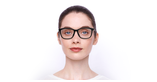 Lunettes de vue femme MONTAIGNE55F noir/bleu - Vue de face