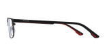 Lunettes de vue homme AYDAN noir/rouge - Vue de face
