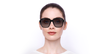 LUNETTES DE SOLEIL femme GU7775 01B noir - Vue de face