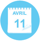 Ephemere blue calendar